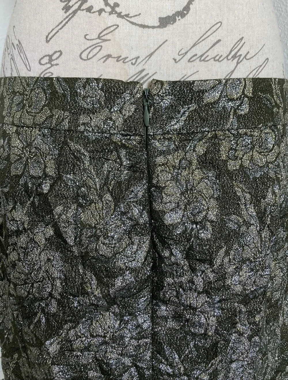 J.Crew Collection Metallic Floral Jacquard Pencil Skirt size 10 Cocktail Party